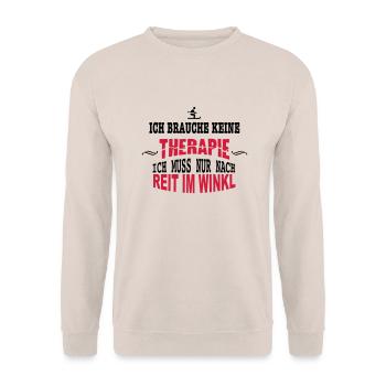 THERAPIE Reit im Winkl - Unisex Pullover - Sand - Vorne - Alina (178cm) & Michal (187cm)