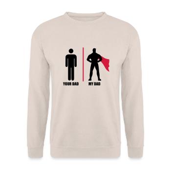Body bébé papa super héro - Sweat-shirt Unisexe - sable - Devant - Alina (178cm) & Michal (187cm)
