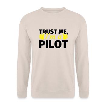 Trust me I'm a Pilot - Unisex Pullover - Sand - Vorne - Alina (178cm) & Michal (187cm)