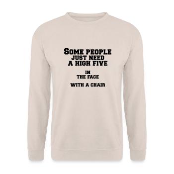 some people - Unisex Sweatshirt - sand - Front - Alina (178cm) & Michal (187cm)
