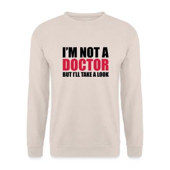 Doctor - Sweat-shirt Unisexe - sable - Devant - Alina (178cm) & Michal (187cm)