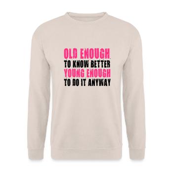 Best Birthday Shirt - Funny Quote - Sweat-shirt Unisexe - sable - Devant - Alina (178cm) & Michal (187cm)