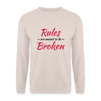 Rules are meant to be broken - Sweat-shirt Unisexe - sable - Devant - Alina (178cm) & Michal (187cm)