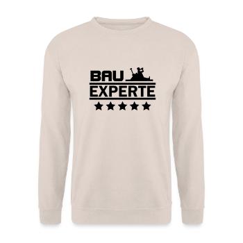 bau experte - Unisex Pullover - Sand - Vorne - Alina (178cm) & Michal (187cm)