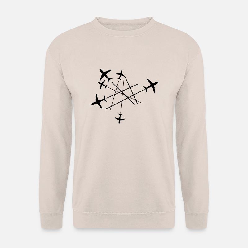 chemtrails viele linien oben unten flugzeug fliege - Unisex Pullover - Sand