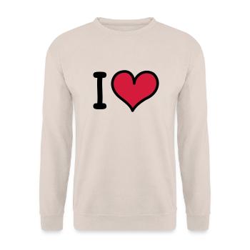 I Heart 3-colors - Unisex Pullover - Sand - Vorne - Alina (178cm) & Michal (187cm)
