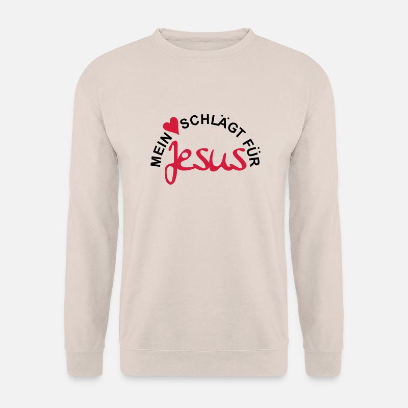 MEIN HERZ SCHLÄGT FÜR JESUS - Unisex Pullover - Sand