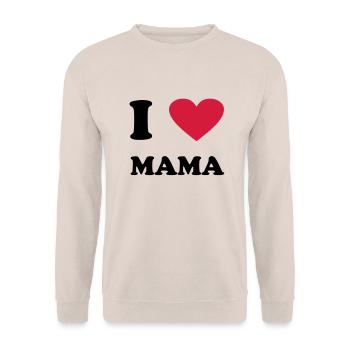 I love Mama - Unisex Sweatshirt - sand - Front - Alina (178cm) & Michal (187cm)