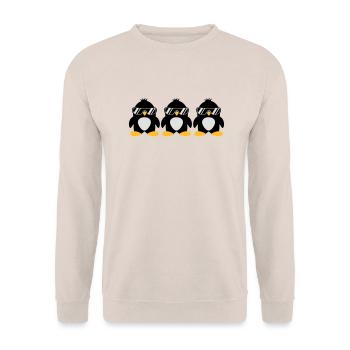 Penguin Team - Sweat-shirt Unisexe - sable - Devant - Alina (178cm) & Michal (187cm)