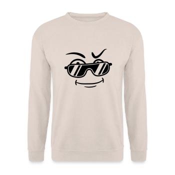 Mec cool lunettes de soleil type sourire - Sweat-shirt Unisexe - sable - Devant - Alina (178cm) & Michal (187cm)