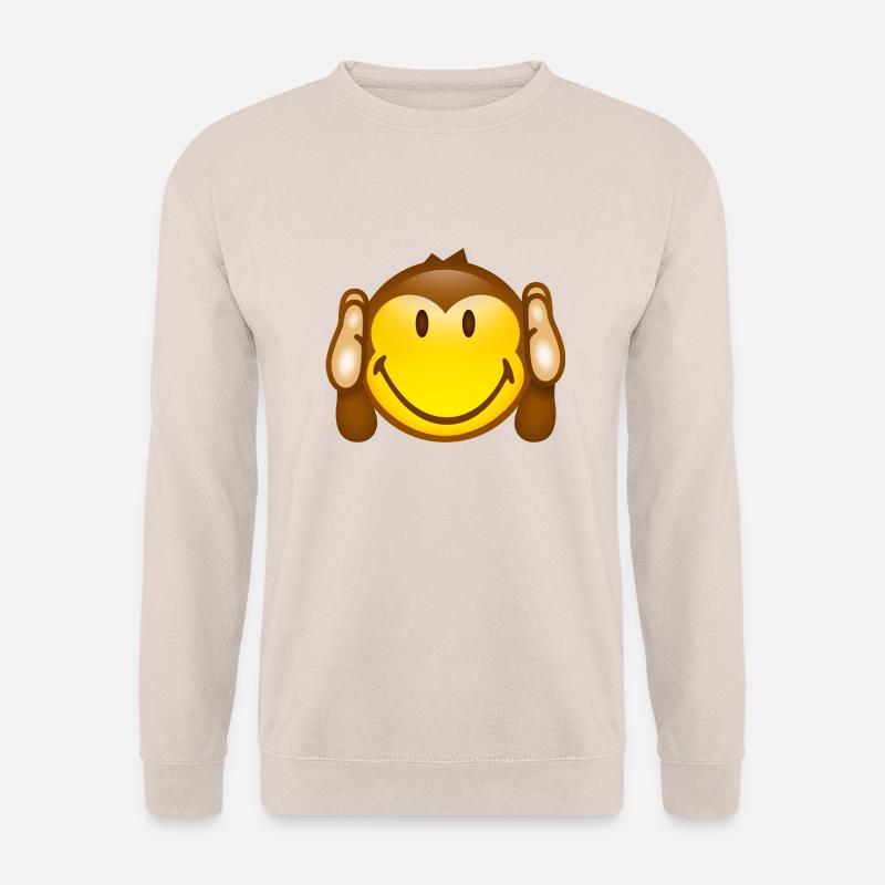 Smiley Monkey No hearing - Unisex Pullover - Sand