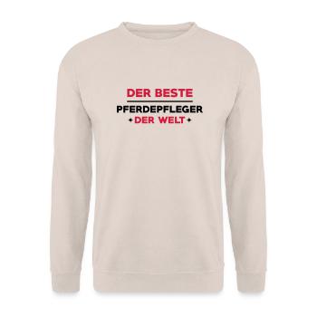 Pferdepfleger Stallknechtin Pferd Pferde Tier - Unisex Pullover - Sand - Vorne - Alina (178cm) & Michal (187cm)