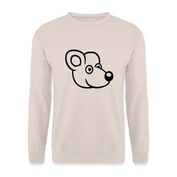 Mouse Mouse Cute Little Rat Rodent Friendly - Unisex Sweatshirt - sand - Front - Alina (178cm) & Michal (187cm)