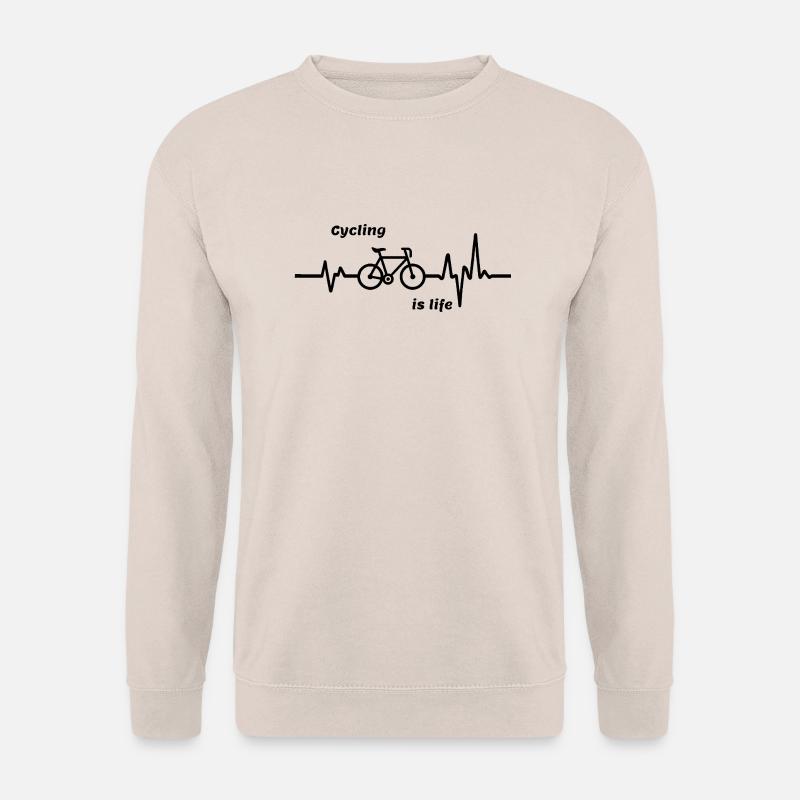 Cycling is life mit Herzfrequenz - Unisex Pullover - Sand