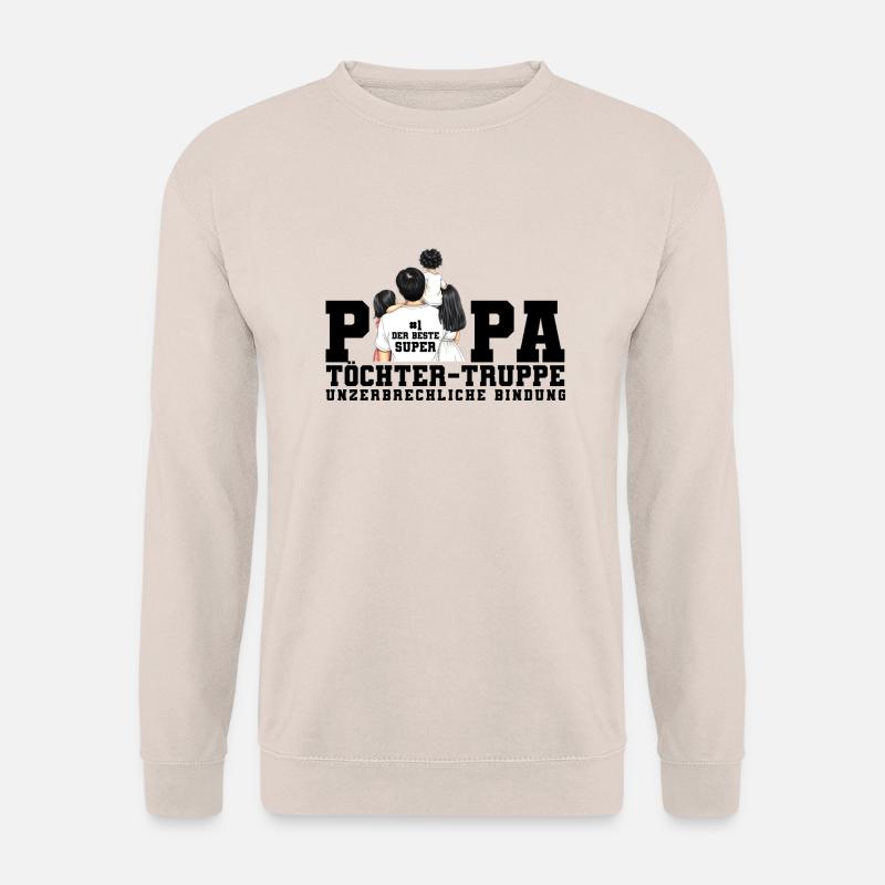 Papa Töchter-Truppe Illustration - Unisex Pullover - Sand