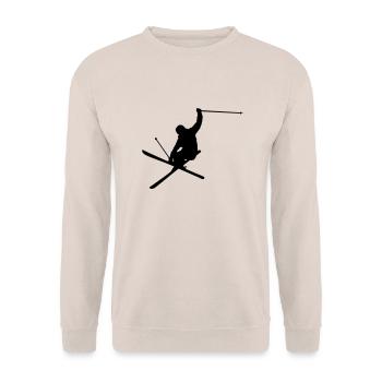 Skiing - Unisex Pullover - Sand - Vorne - Alina (178cm) & Michal (187cm)