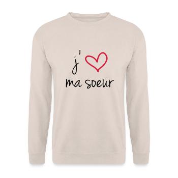 I love my sister - Unisex Sweatshirt - sand - Front - Alina (178cm) & Michal (187cm)