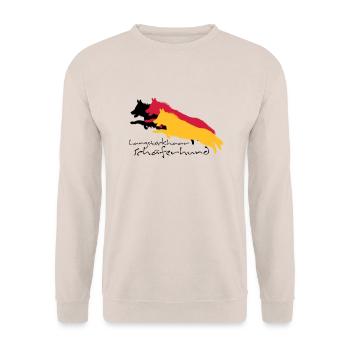 langstockhaar schäferhund - Unisex Pullover - Sand - Vorne - Alina (178cm) & Michal (187cm)