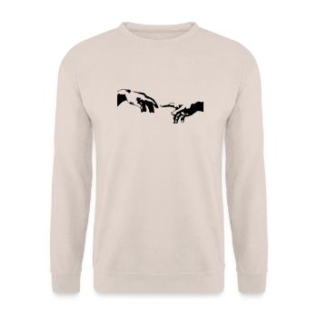 Main de la peinture chapelle sixtine - Sweat-shirt Unisexe - sable - Devant - Alina (178cm) & Michal (187cm)