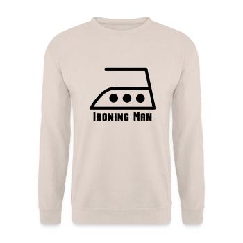 ironing man - Unisex Sweatshirt - sand - Front - Alina (178cm) & Michal (187cm)