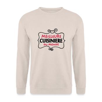 Meilleure CUISINIERE du monde (2c) - Unisex Sweatshirt - sand - Front - Alina (178cm) & Michal (187cm)