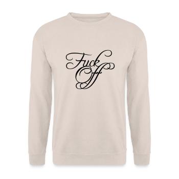 Fuck Off Edel Text - Unisex Sweatshirt - sand - Front - Alina (178cm) & Michal (187cm)