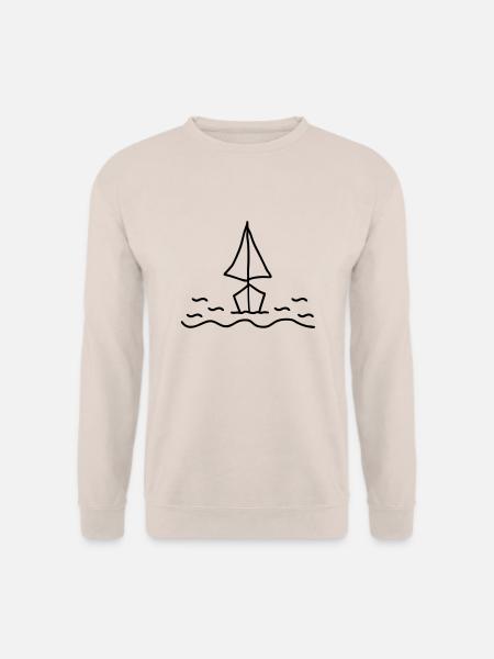 Segelboot im Wasser - Unisex Pullover - Sand