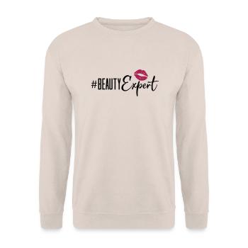 beauty expert lips - Unisex Pullover - Sand - Vorne - Alina (178cm) & Michal (187cm)