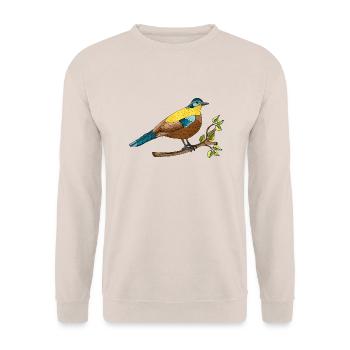 Bunter Vogel - Unisex Pullover - Sand - Vorne - Alina (178cm) & Michal (187cm)