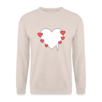 Speech bubble with hearts - Unisex Sweatshirt - sand - Front - Alina (178cm) & Michal (187cm)
