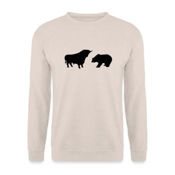 Bear bull - Unisex Sweatshirt - sand - Front - Alina (178cm) & Michal (187cm)
