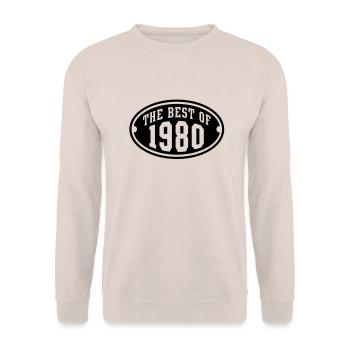 LE MEILLEUR DE 1980 - conception Anniversaire - Sweat-shirt Unisexe - sable - Devant - Alina (178cm) & Michal (187cm)
