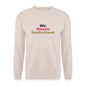 Wir Dienen Deutschland - Unisex Sweatshirt - sand - Front - Alina (178cm) & Michal (187cm)