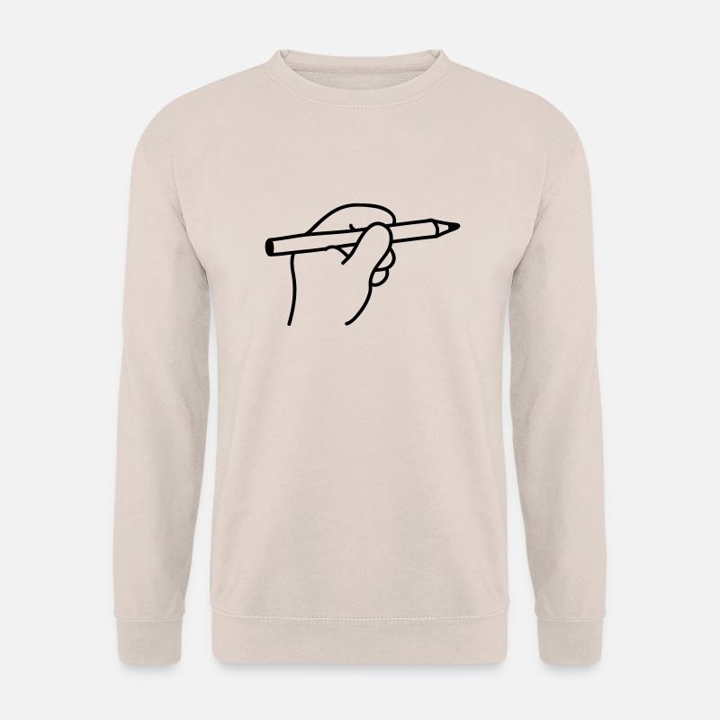 Hand holds a pen - Unisex Sweatshirt - sand