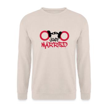 Juste mariés menottes commencés drôle - Sweat-shirt Unisexe - sable - Devant - Alina (178cm) & Michal (187cm)