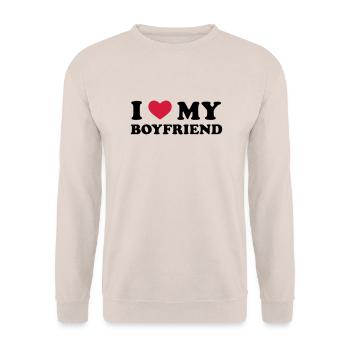 I Love My Boyfriend - Unisex Sweatshirt - sand - Front - Alina (178cm) & Michal (187cm)