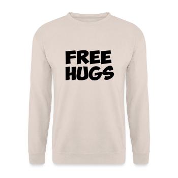 free hugs free hugs quote humor fun hug - Unisex Sweatshirt - sand - Front - Alina (178cm) & Michal (187cm)