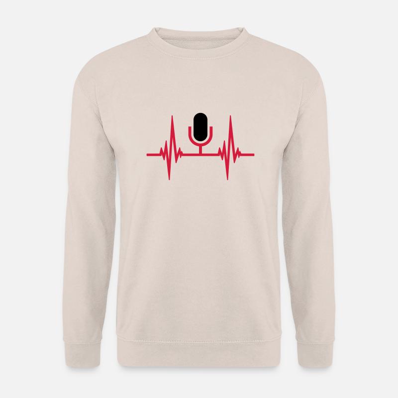 Herzschlag Puls Mikrofon - Unisex Pullover - Sand