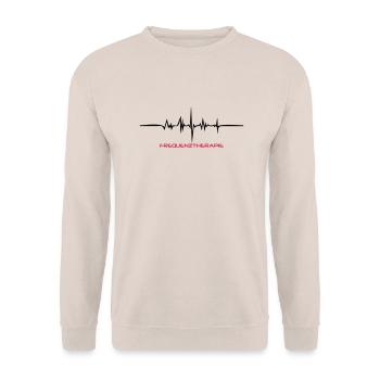 Frequenztherapie Drunk - Unisex Pullover - Sand - Vorne - Alina (178cm) & Michal (187cm)