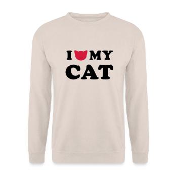 LOVE MY CAT - Sweat-shirt Unisexe - sable - Devant - Alina (178cm) & Michal (187cm)
