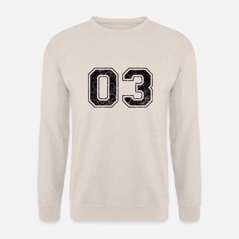 Zahl 03 im Vintage-Shabby-Chic - Unisex Pullover - Sand