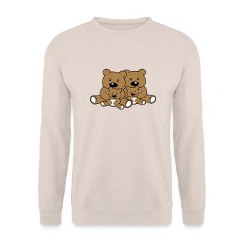 family siblings children dad mum baby cub l - Unisex Sweatshirt - sand - Front - Alina (178cm) & Michal (187cm)