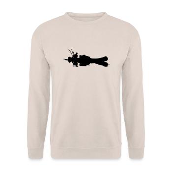 angler_im_kanu - Unisex Pullover - Sand - Vorne - Alina (178cm) & Michal (187cm)