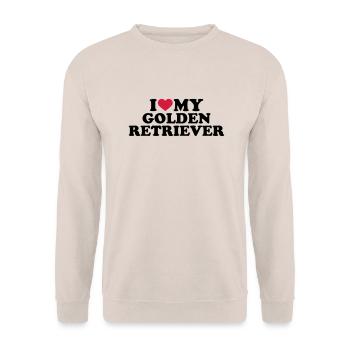 I love my Golden Retriever - Unisex Sweatshirt - sand - Front - Alina (178cm) & Michal (187cm)
