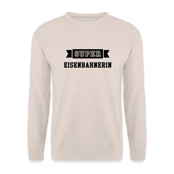 Eisenbahner Eisenbahnerin Railteam Zug Transport - Unisex Pullover - Sand - Vorne - Alina (178cm) & Michal (187cm)