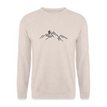 Fahrrad Berge Berg Mountainbike - Unisex Pullover - Sand - Vorne - Alina (178cm) & Michal (187cm)