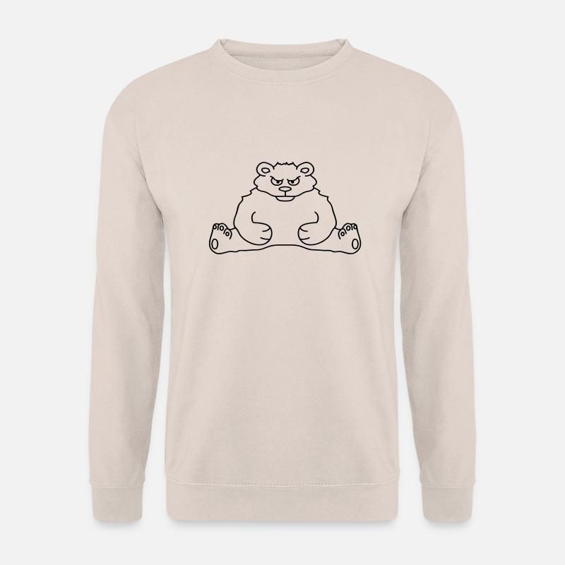 sitting_angry_bear - Unisex Pullover - Sand