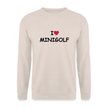 I love/heart Minigolf - Unisex Pullover - Sand - Vorne - Alina (178cm) & Michal (187cm)