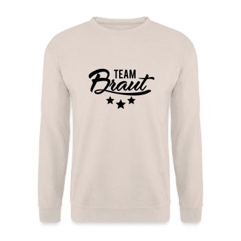 Team Braut - Unisex Pullover - Sand - Vorne - Alina (178cm) & Michal (187cm)