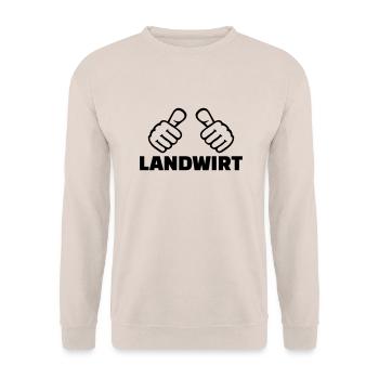 Landwirt - Unisex Pullover - Sand - Vorne - Alina (178cm) & Michal (187cm)